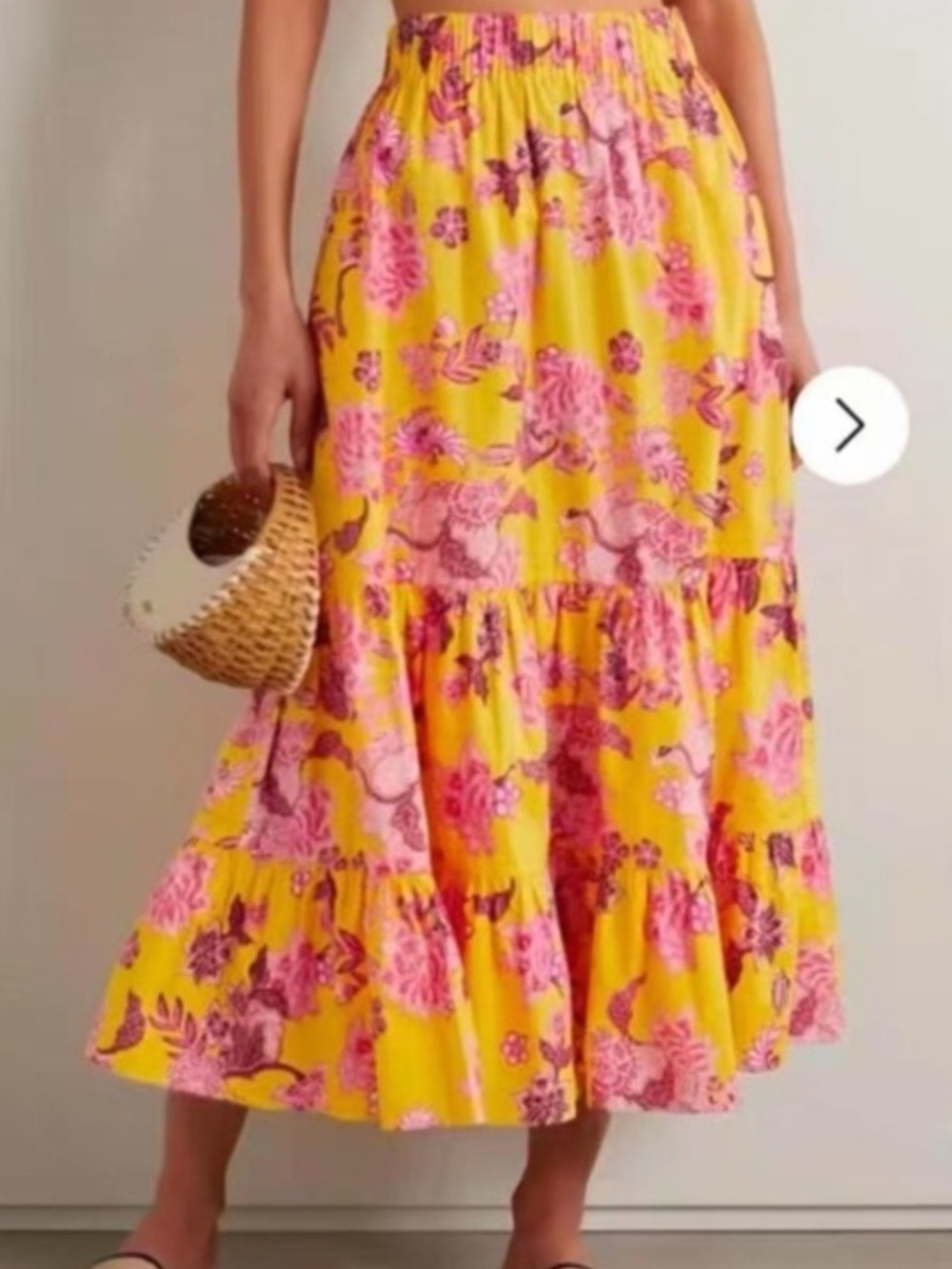 NWOT Cara Cara Chase Floral Yellow Skirt